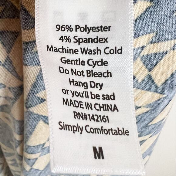 Lularoe Carly High Low Swing Dress Yellow and Navy Blue Print Size Medium - Picture 5 of 6